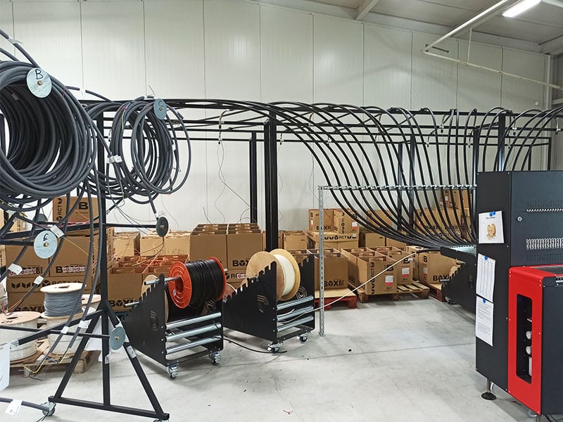 box up drum and wire spool unwinding gantry Mecaspin