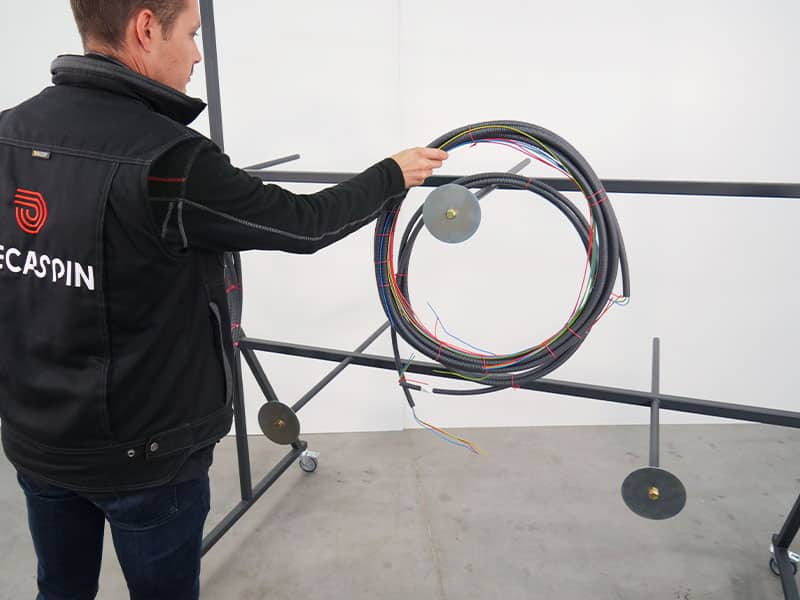 placing-coil-on-carrying-trolley